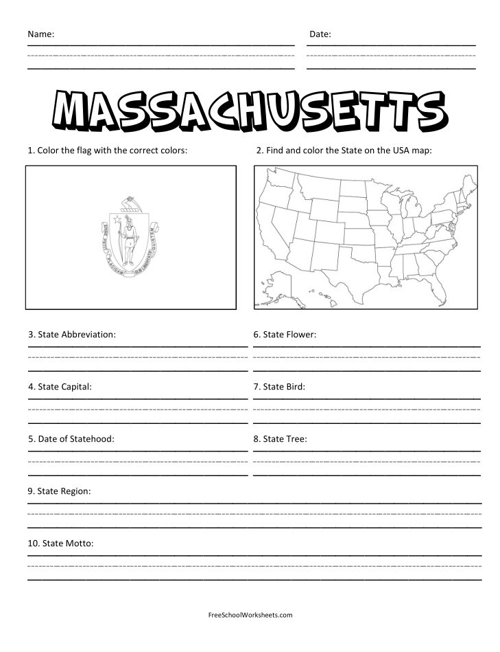 Free Printable State of Michigan Worksheet