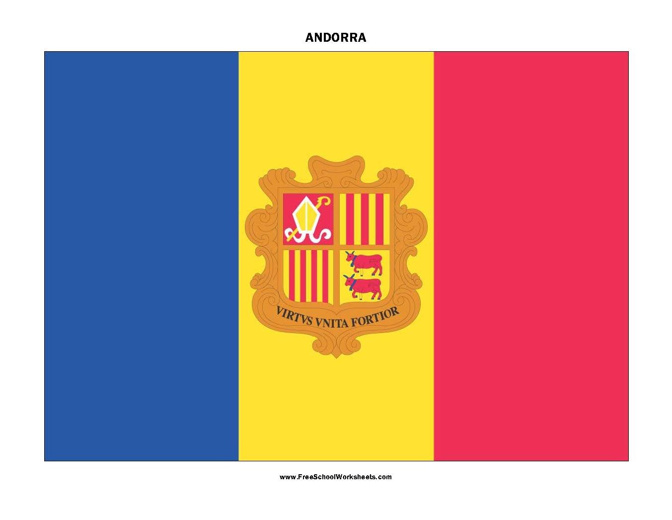 Free Printable Andorra Flag