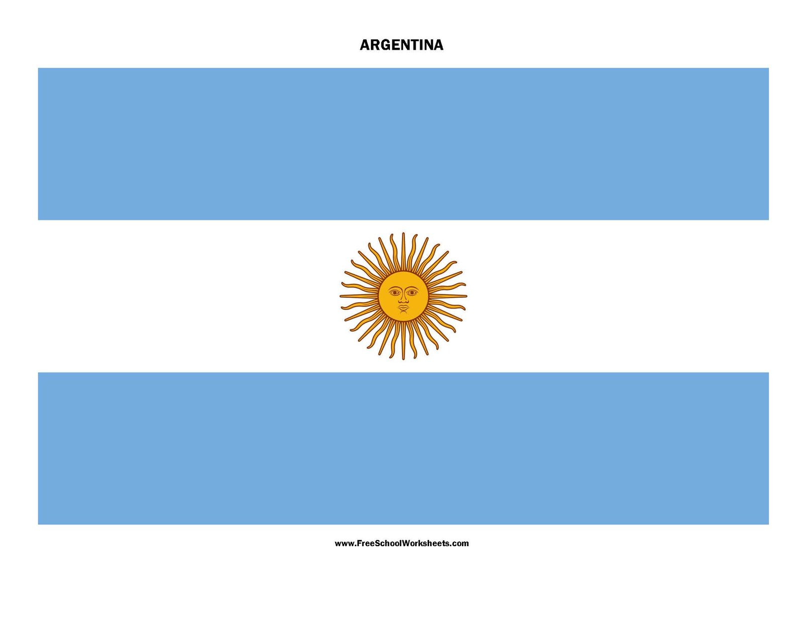 Free Printable Argentina Flag