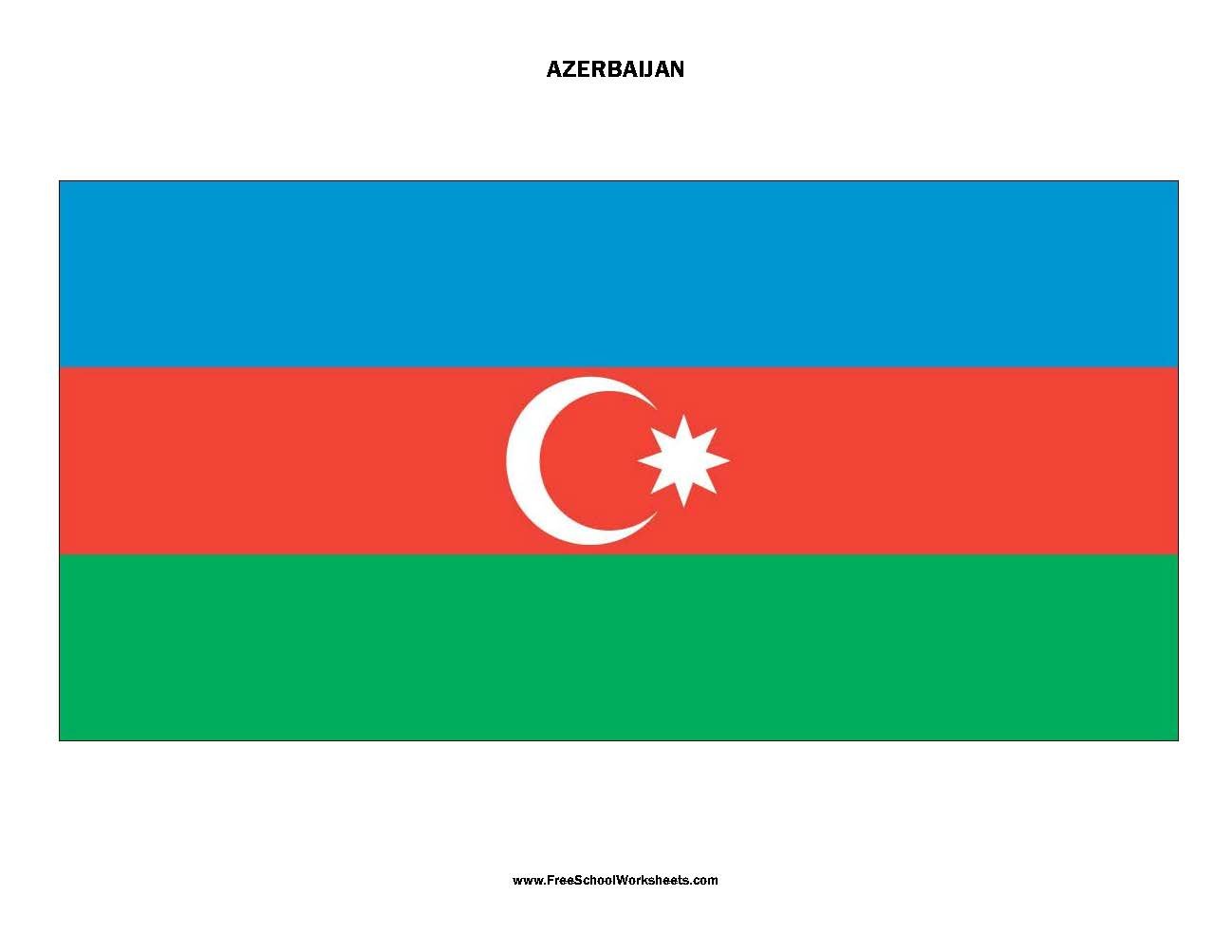 Free Printable Azerbaijan Flag