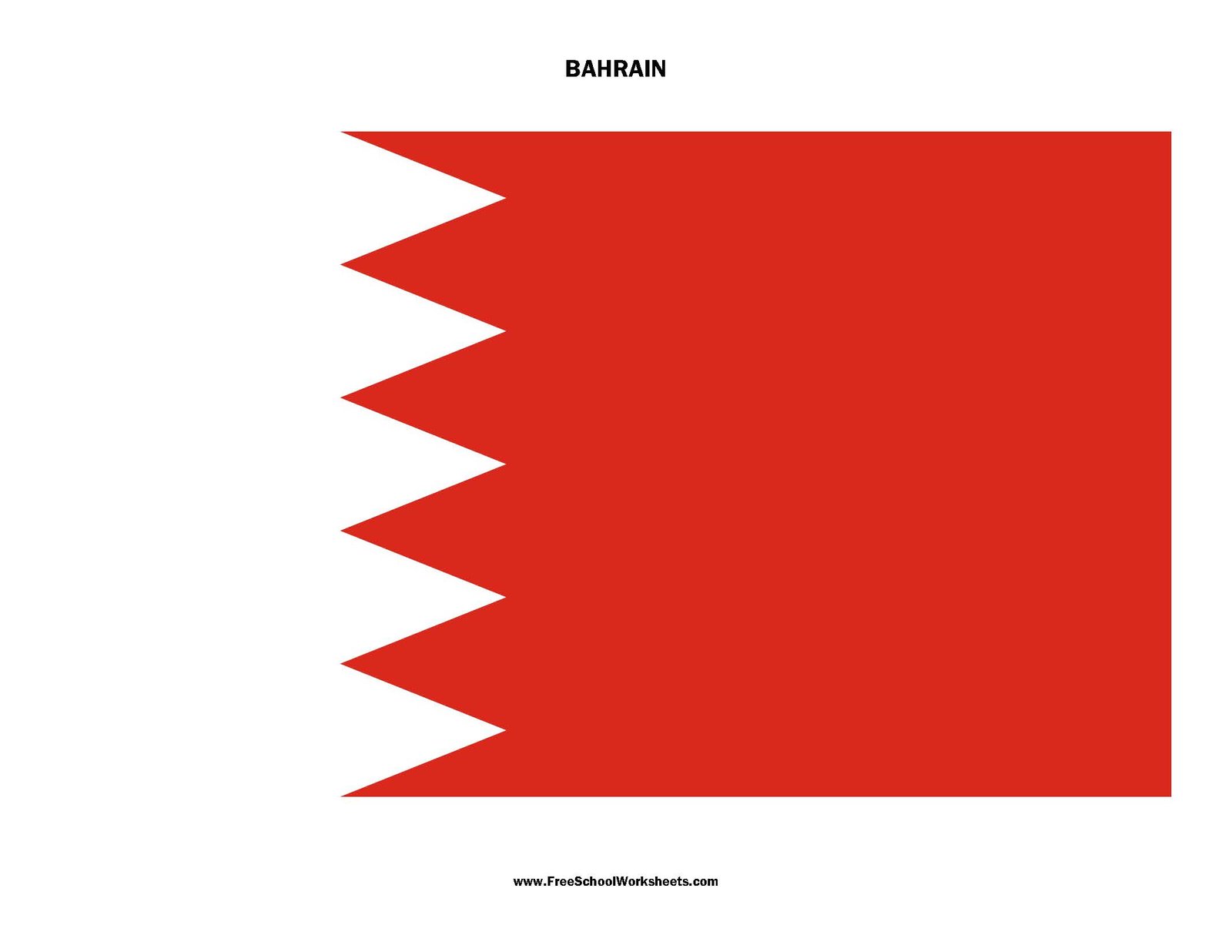 Free Printable Bahrain Flag