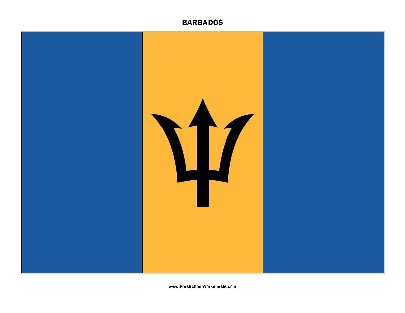 Free Printable Barbados Flag