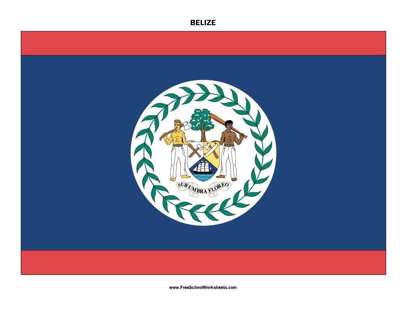 Free Printable Belize Flag