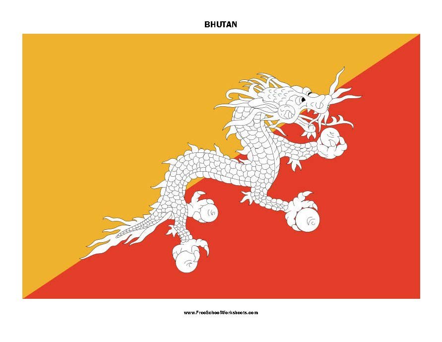 Free Printable Bhutan Flag