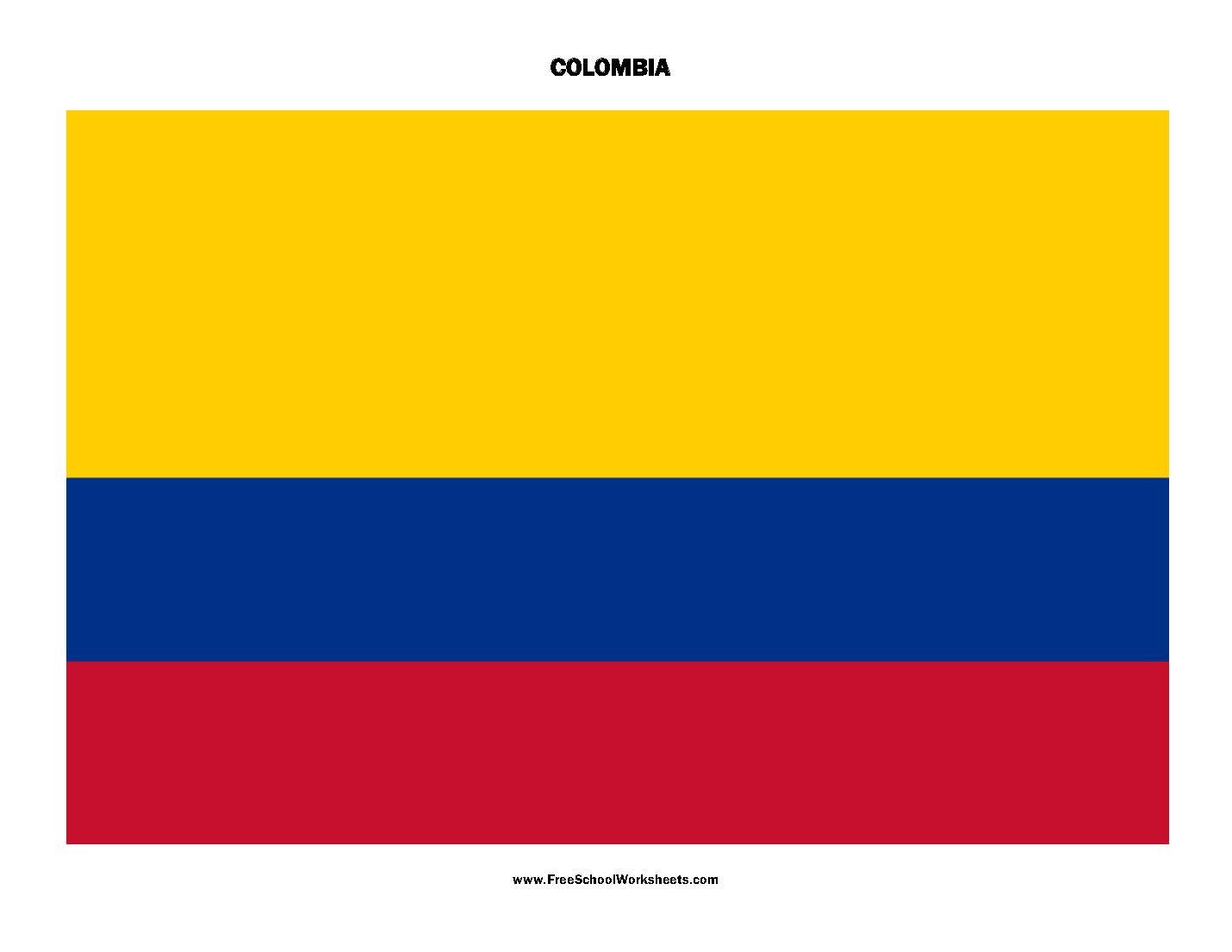 Free Printable Colombia Flag Free Printable Colombia Flag