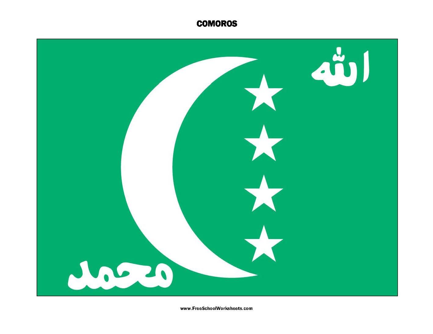 Free Printable Comoros Flag Free Printable Comoros Flag