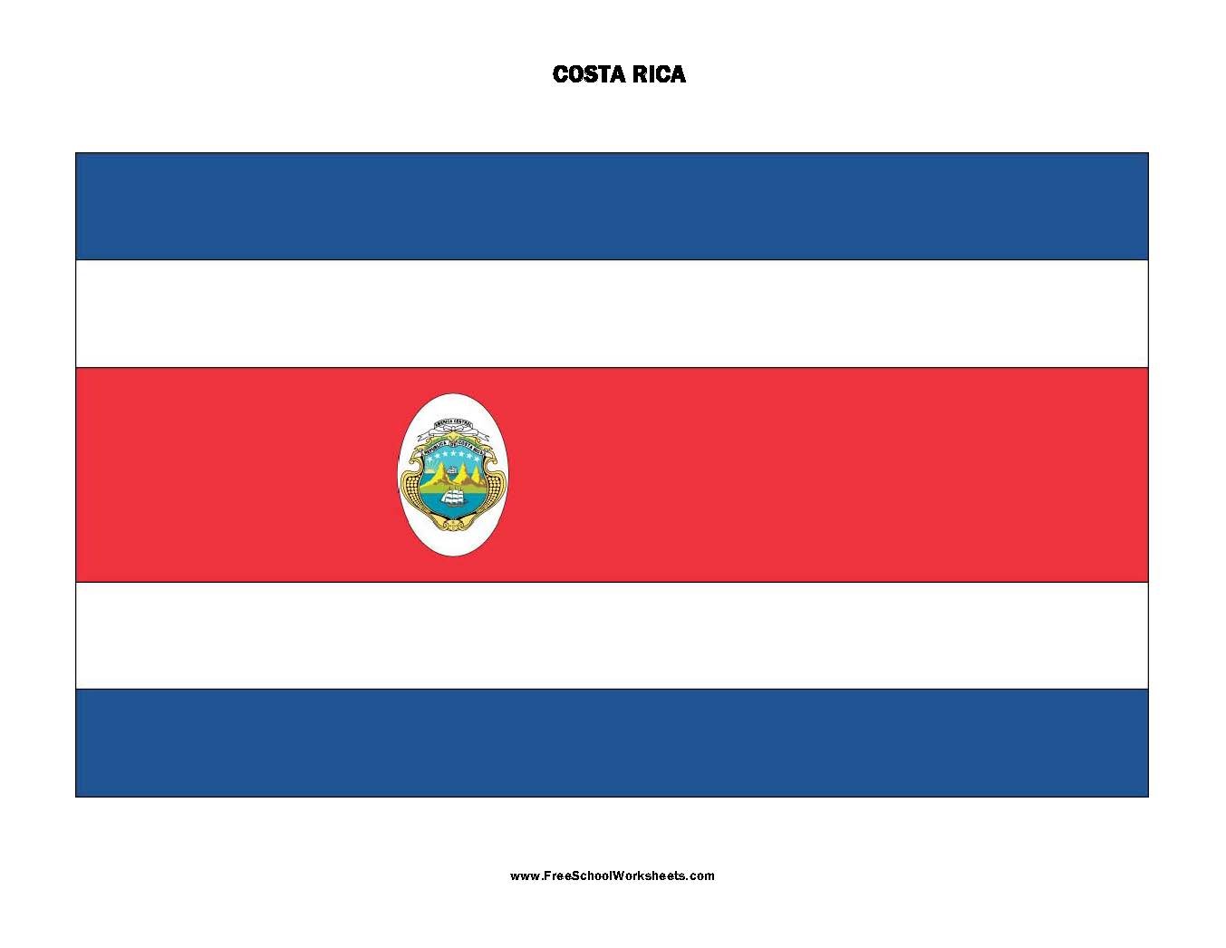 Free Printable Costa Rica Flag Free Printable Costa Rica Flag