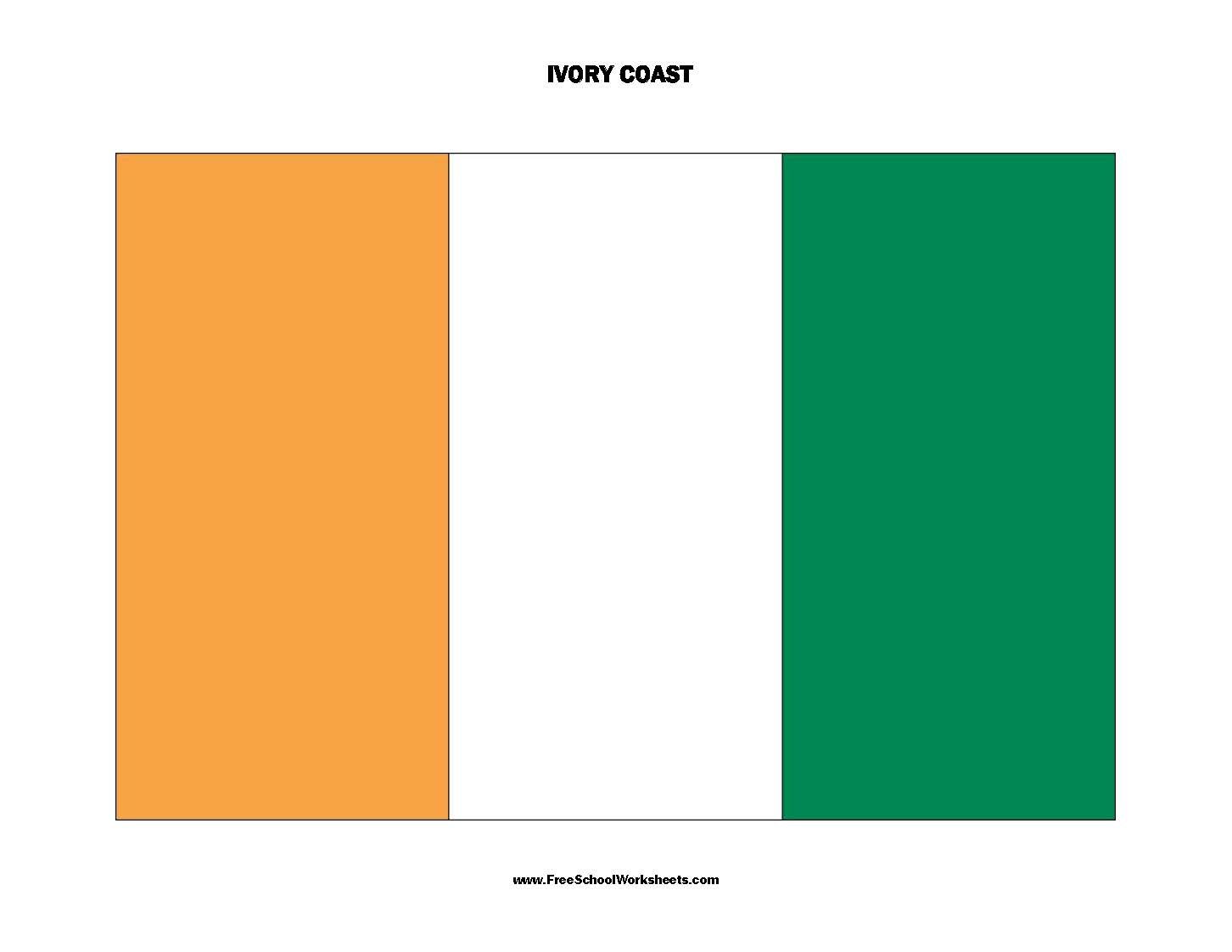 Free Printable Côte d'Ivoire Flag Free Printable Côte d'Ivoire Flag