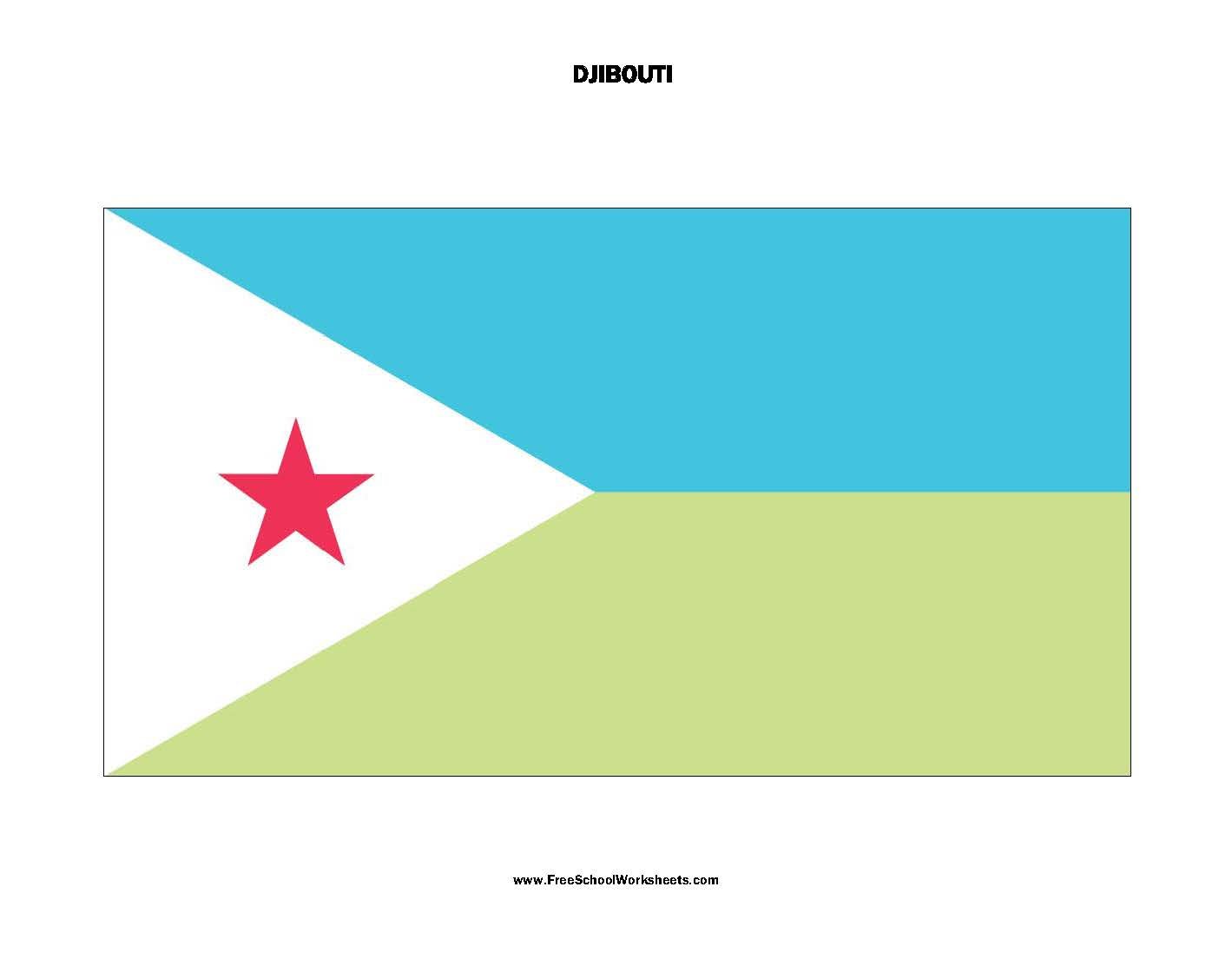 Free Printable Djibouti Flag Free Printable Djibouti Flag
