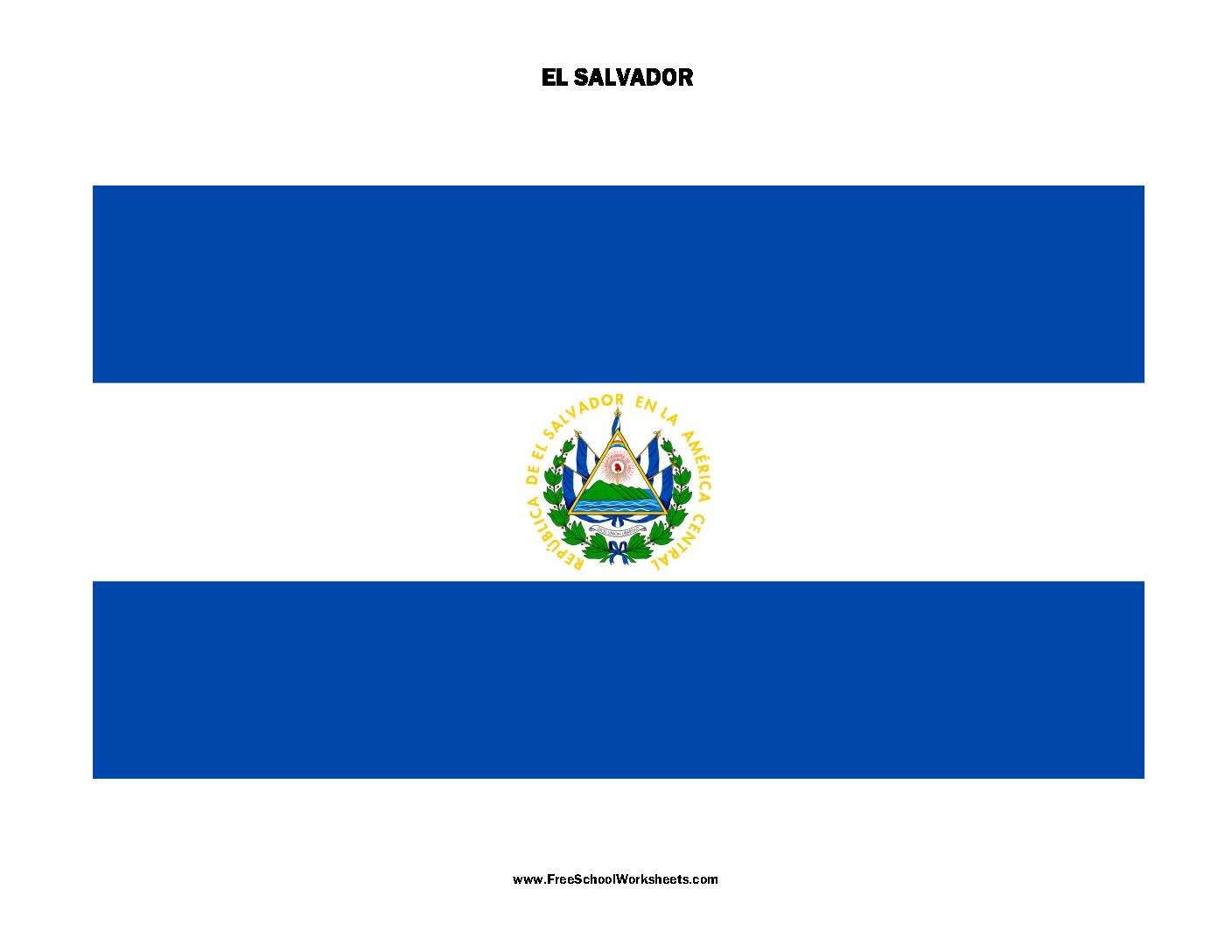 Free Printable El Salvador Flag Free Printable El Salvador Flag
