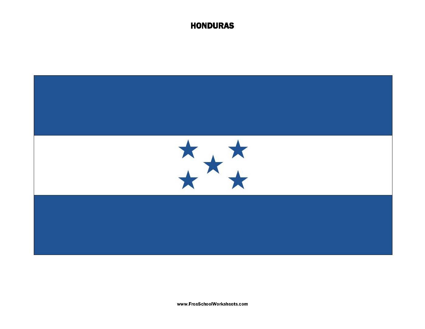 Free Printable Honduras Flag Free Printable Honduras Flag