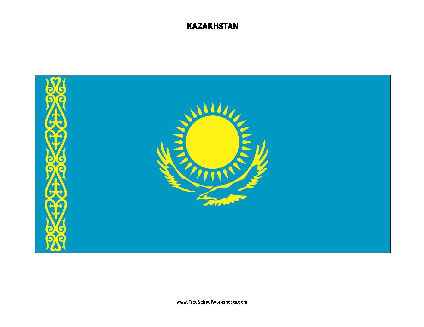 Free Printable Kazakhstan Flag Free Printable Kazakhstan Flag