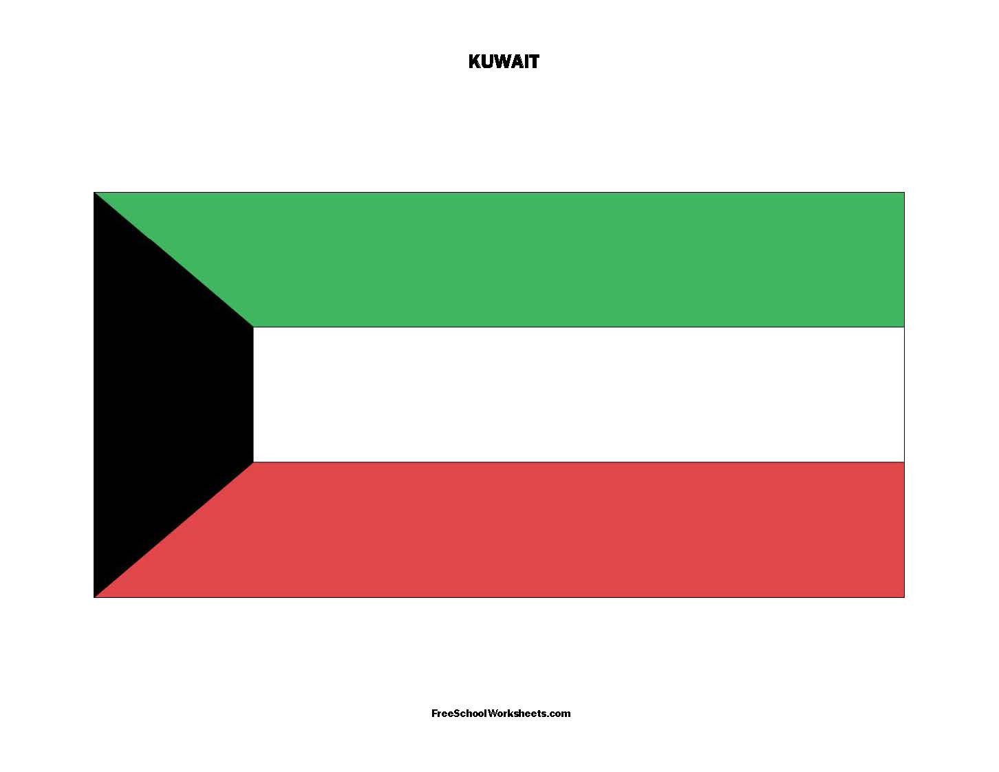 Free Printable Kuwait Flag Free Printable Kuwait Flag