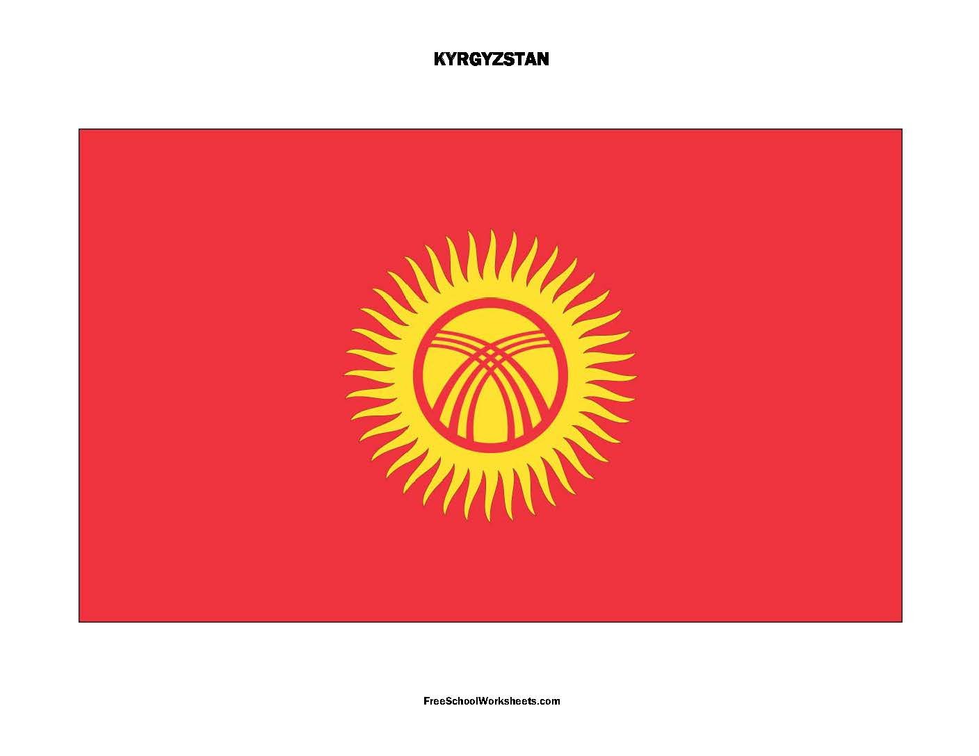 Free Printable Kyrgyzstan Flag Free Printable Kyrgyzstan Flag