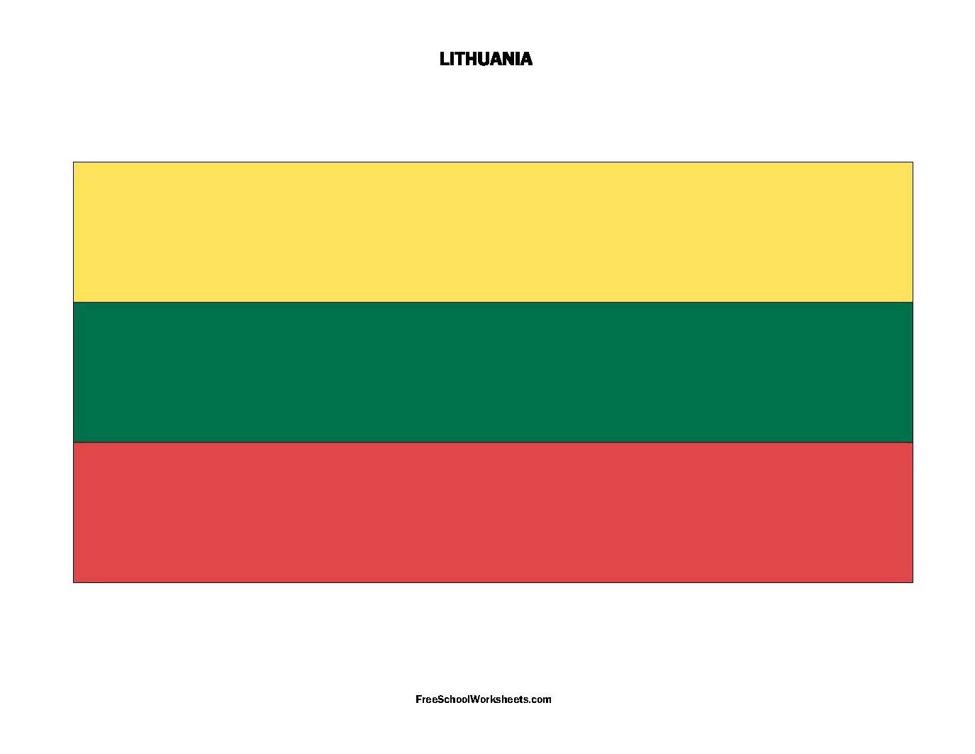 Free Printable Lithuania Flag Free Printable Lithuania Flag