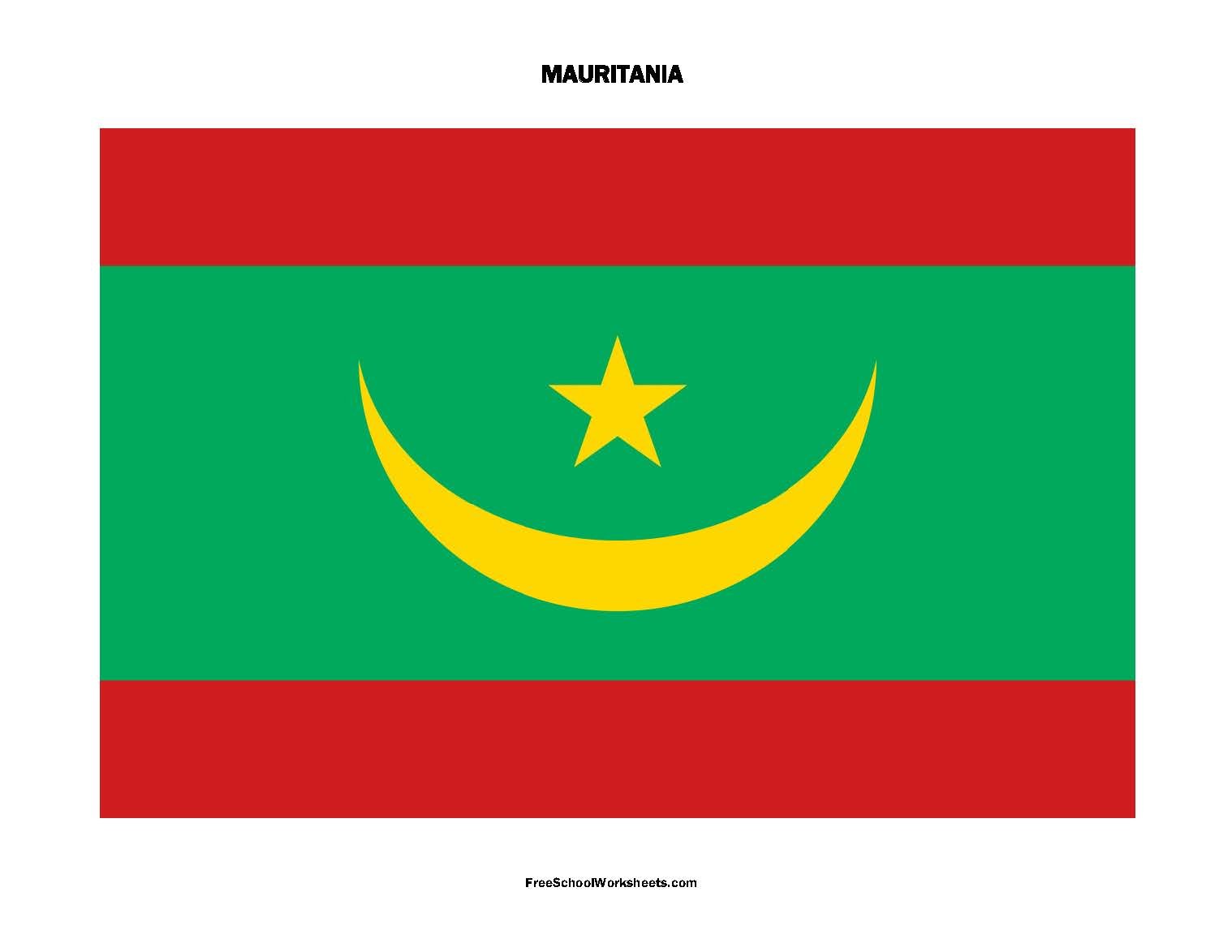Free Printable Mauritania Flag Free Printable Mauritania Flag