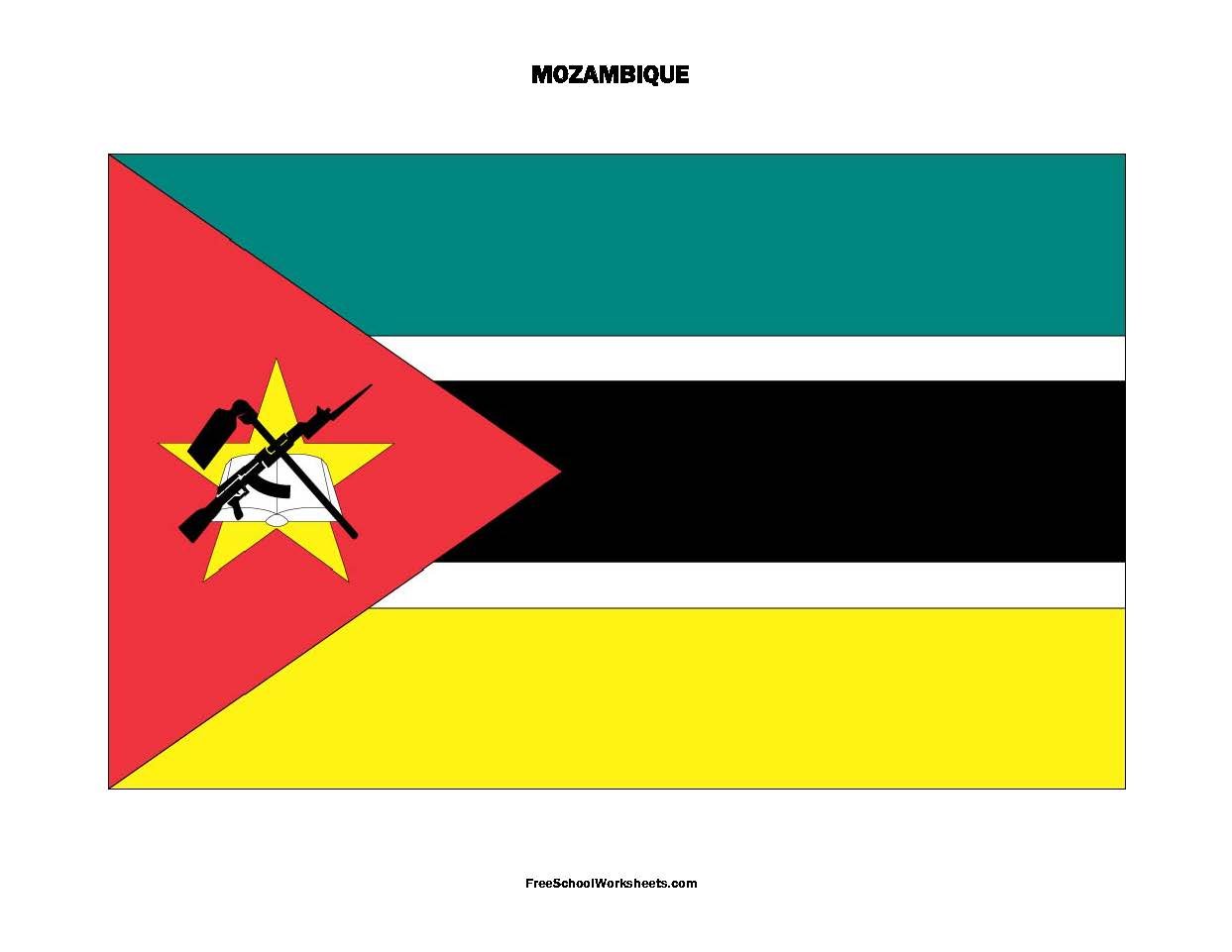 Free Printable Mozambique Flag Free Printable Mozambique Flag