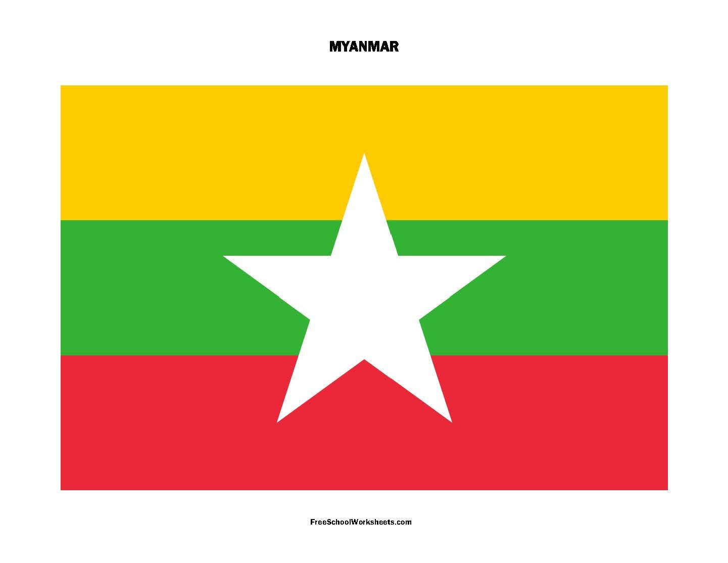 Free Printable Myanmar Flag Free Printable Myanmar Flag