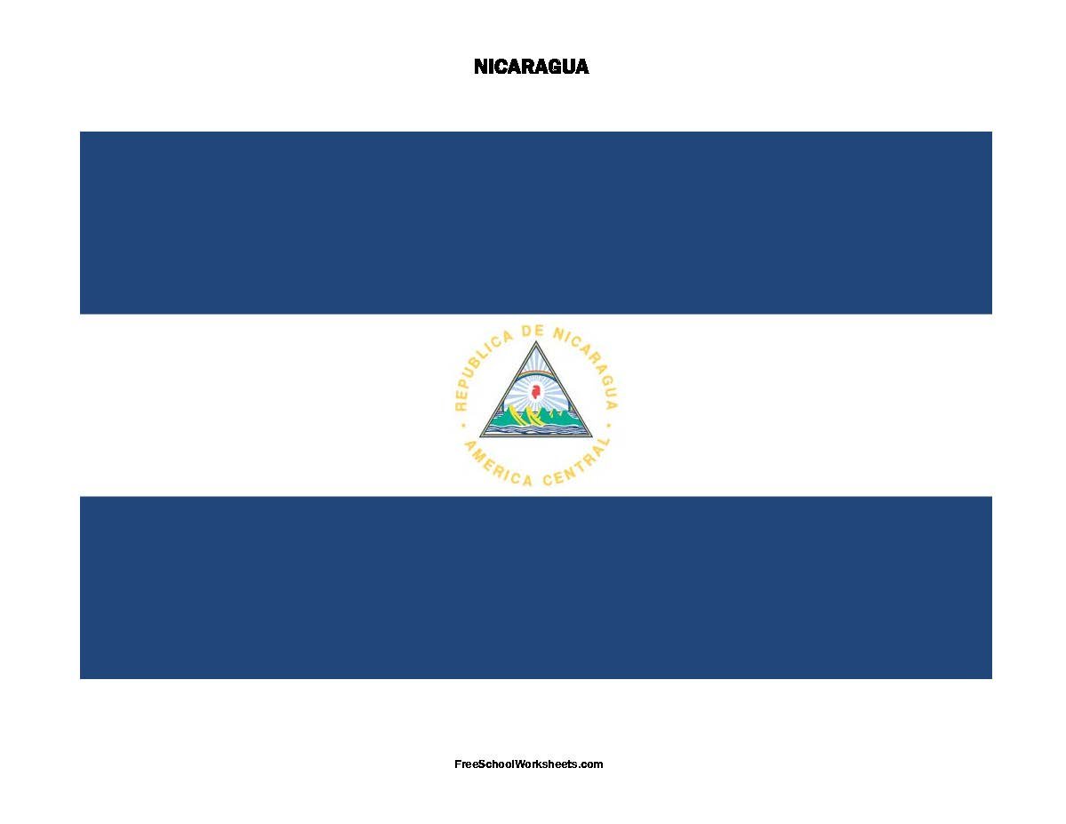 Free Printable Nicaragua Flag Free Printable Nicaragua Flag