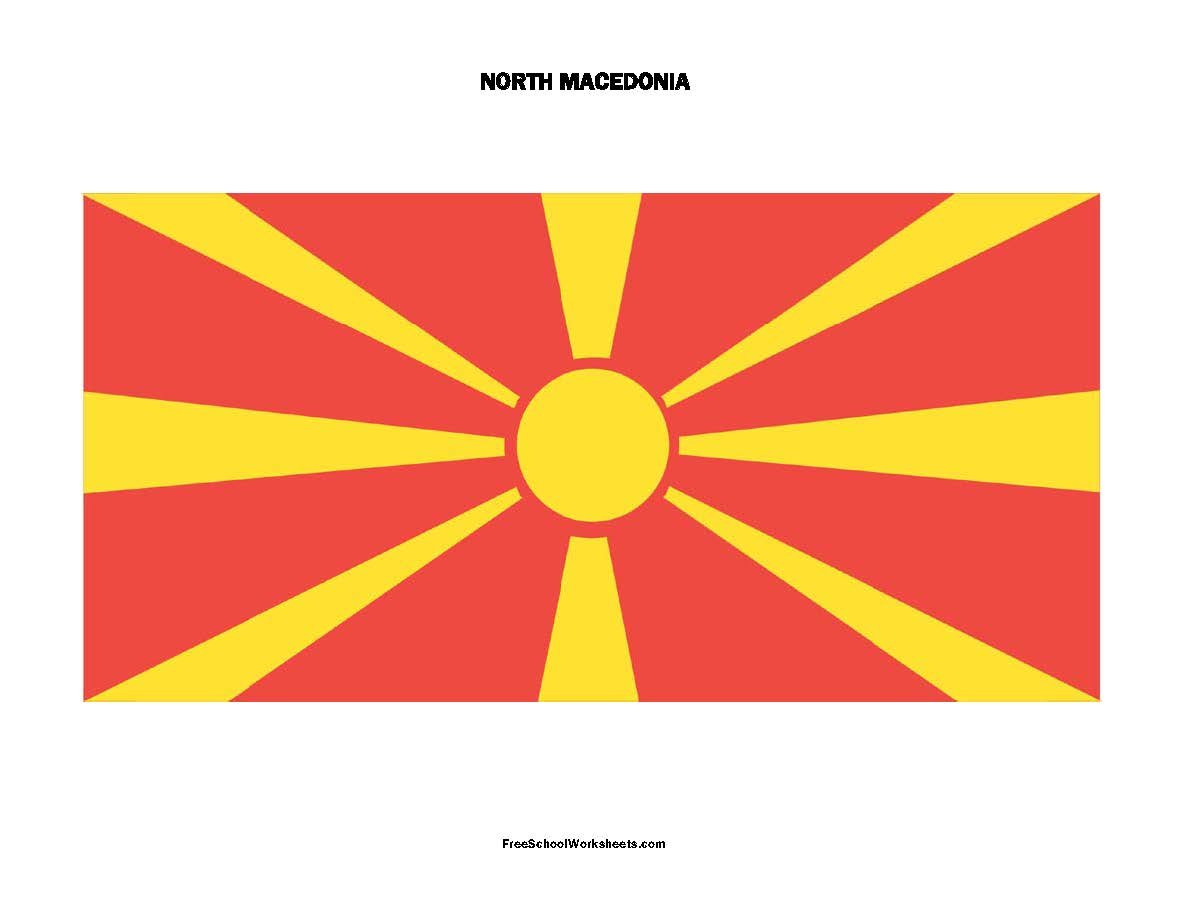 Free Printable North Macedonia Flag Free Printable North Macedonia Flag