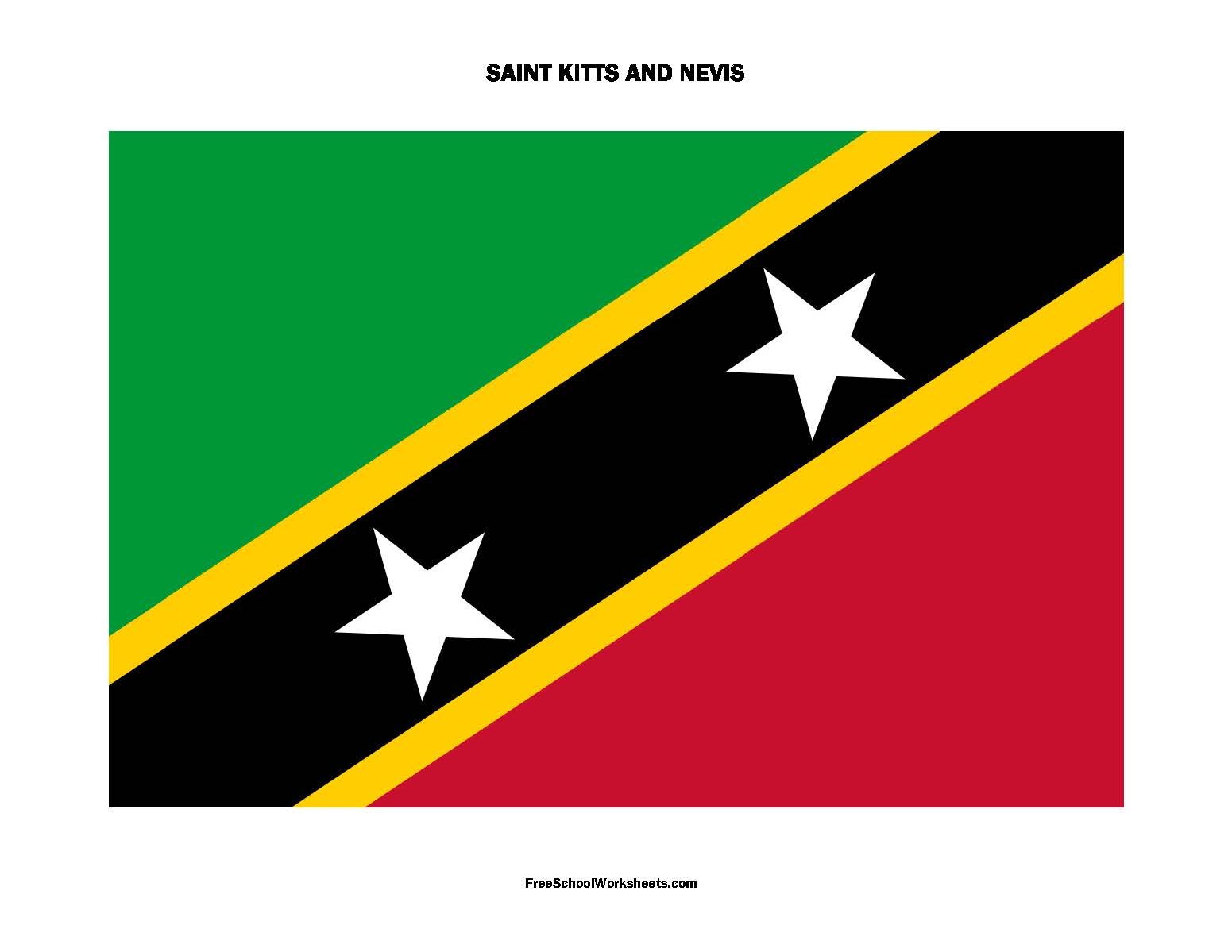 Free Printable Saint Kitts and Nevis Flag