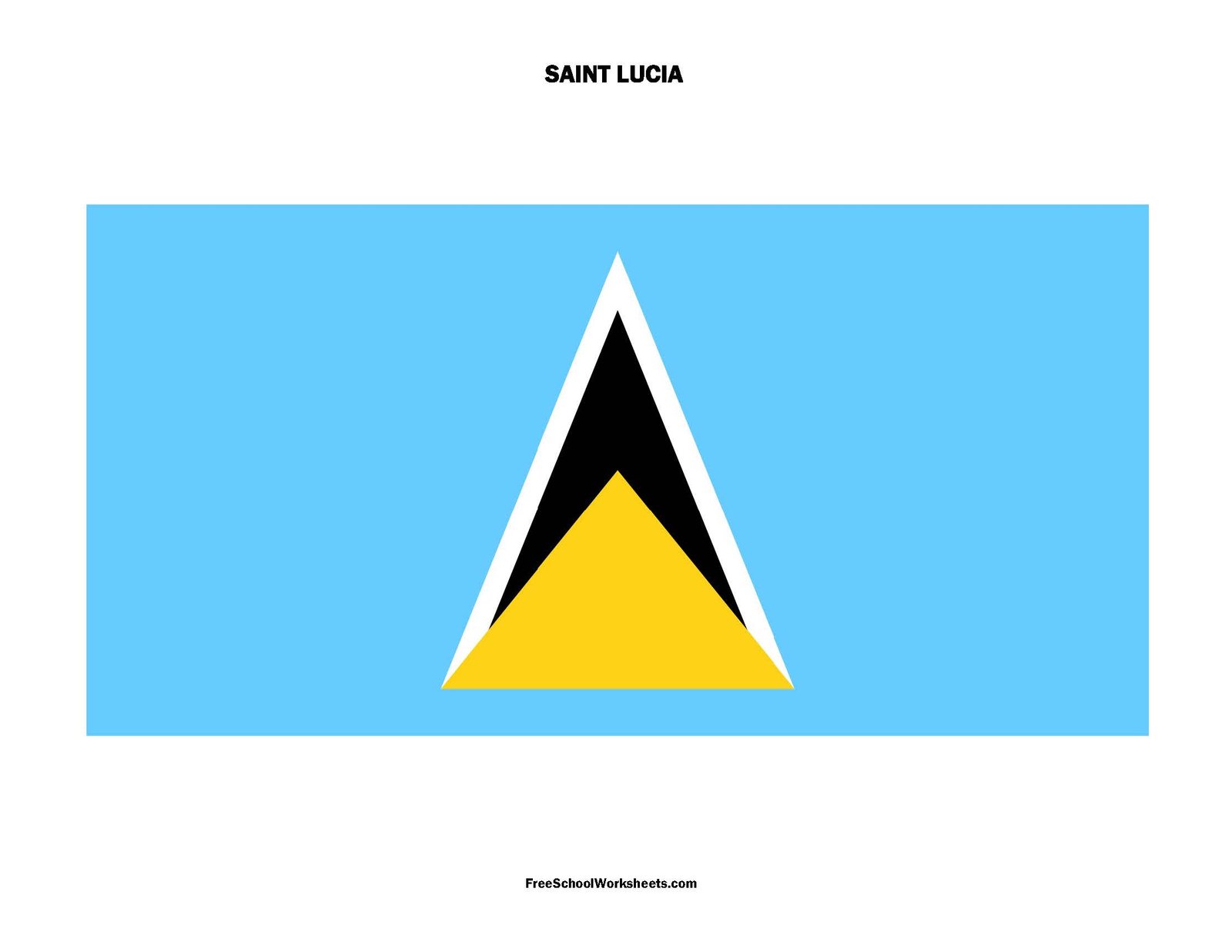 Free Printable Saint Lucia Flag Free Printable Saint Lucia Flag