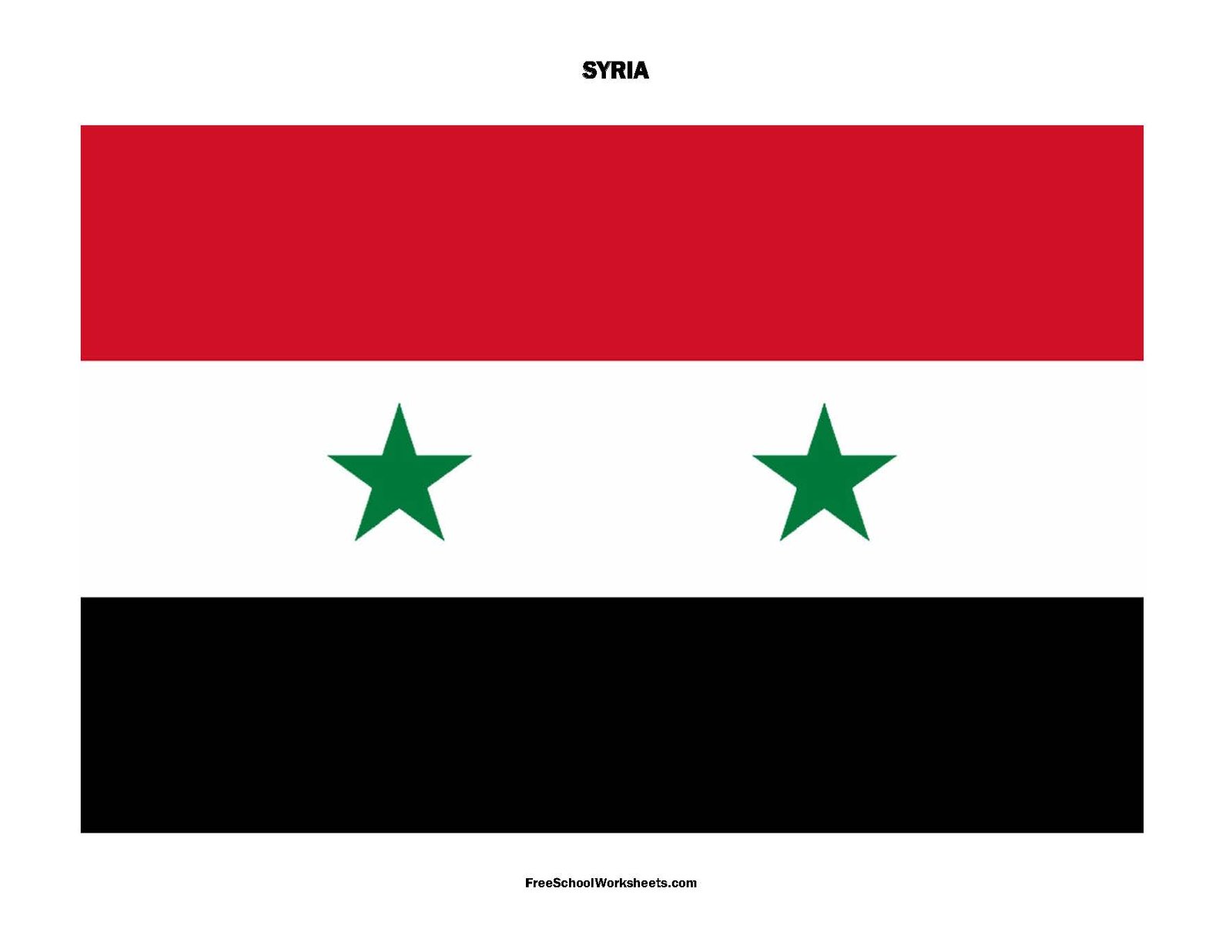 Free Printable Syria Flag