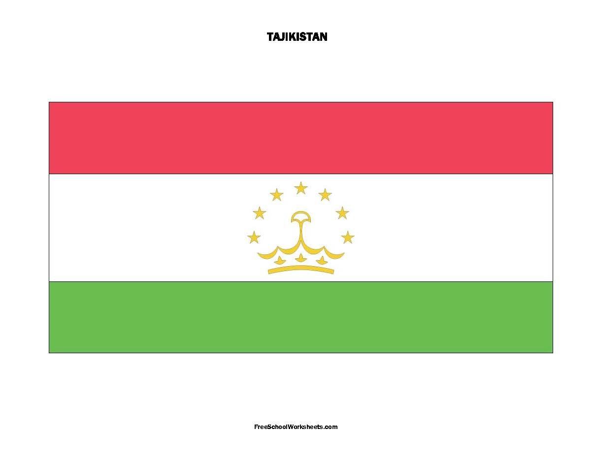 Free Printable Tajikistan Flag