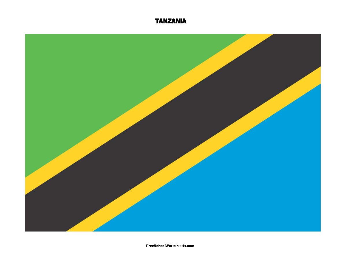 Free Printable Tanzania Flag