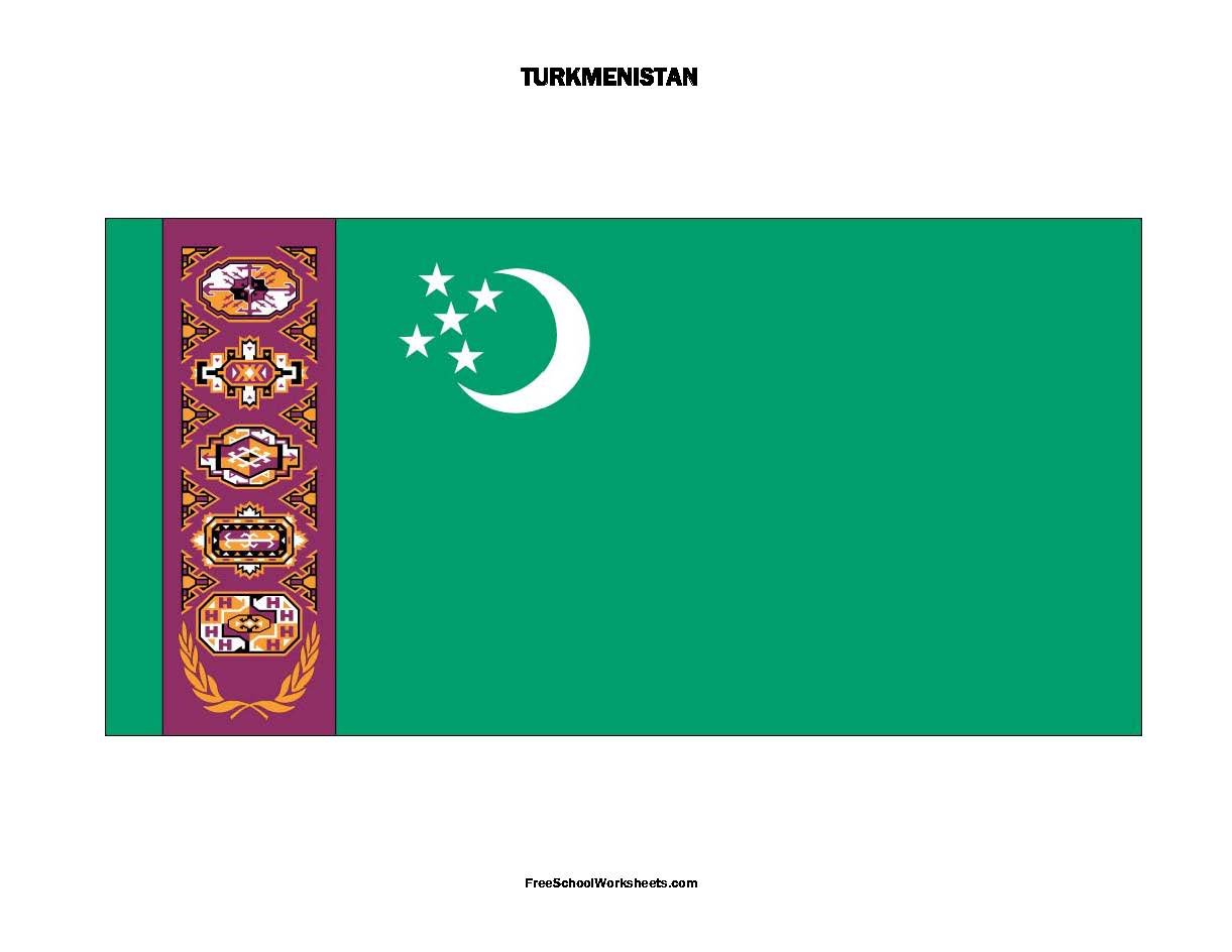 Free Printable Turkmenistan Flag