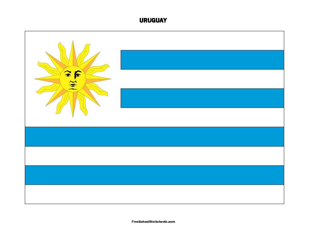 Free Printable Uruguay Flag