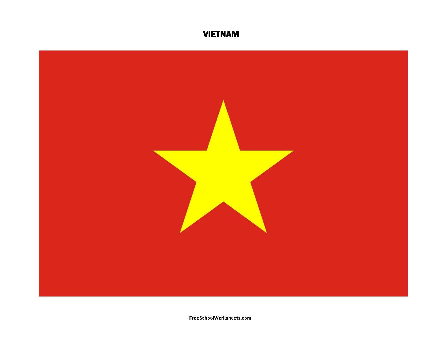 Free Printable Vietnam Flag