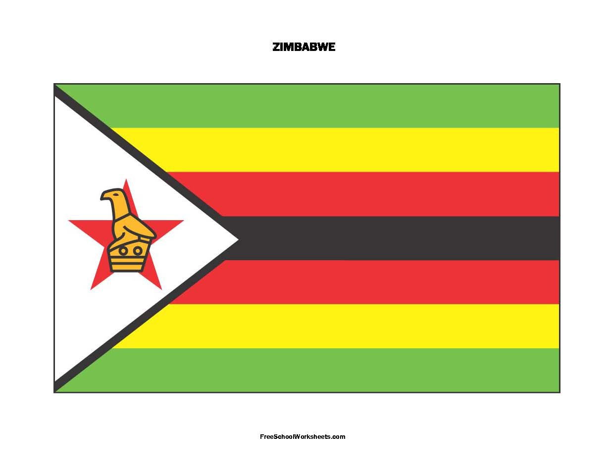 Free Printable Zimbabwe Flag