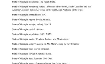 free printable state of georgia fact sheet